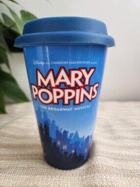 Mary Poppins The Broadway Musical Disney Ceramic Tumbler Travel Mug 14 Oz